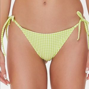 Gingham string bikini bottoms